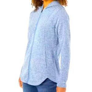 Eddie Bauer Blue Hooded Radiator Fleece 2.0 Long Full-Zip Jacket size XSmall